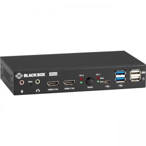 Black Box 2-Port 4K HDMI Dual-Head KVM Switch (with Audio Line In/Out and USB Hub) KVD200-2H