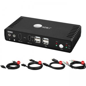 SIIG 2-Port HDMI 2.0 Dual-Head Console KVM Switch with USB 2.0 CE-KV0911-S1