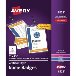 Avery Vertical Name Badges 08521 AVE08521