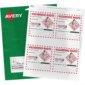Avery Preprinted HAZARDOUS WASTE Handwrite Labels 61535 AVE61535