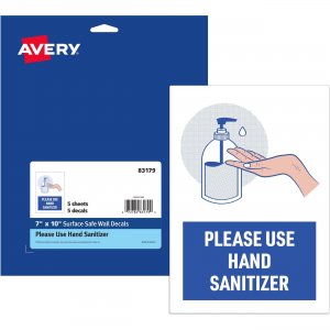 Avery Surface Safe USE HAND SANITIZER Wall Decals 83179 AVE83179