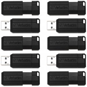 Microban 64GB PinStripe USB Flash Drive - Business 10pk - Black 70901 VER70901