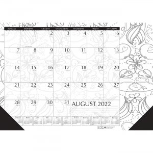 House of Doolittle Academic Doodle Monthly Desk Pad Calendar 1875 HOD1875
