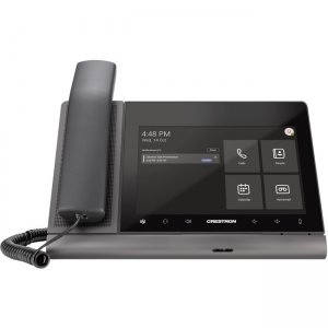 Crestron Flex 8 in. Audio Desk Phone with Handset for Microsoft Teams Software 6511685 UC-P8-T-HS