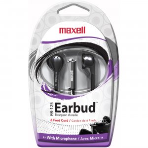 Maxell On-Earbud with MIC 199930 MAX199930 EB125M 199930