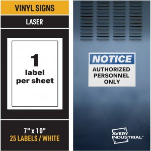 Avery Adhesive Printable Vinyl Signs 61552 AVE61552