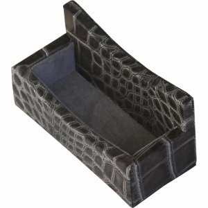 Protacini Castlerock Gray Italian Patent Leather Business Card Holder A6207 DACA6207