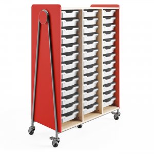 Safco Whiffle Typical Triple Rolling Storage Cart 3932RED SAF3932RED