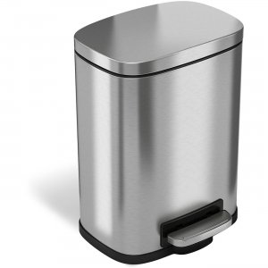 HLS Commercial Stainless Steel Soft Step Trash Can HLSS01R HLCHLSS01R