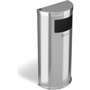 HLS Commercial 9-Gallon Half-Round Side-Entry Trash Can HLSC01G09A HLCHLSC01G09A