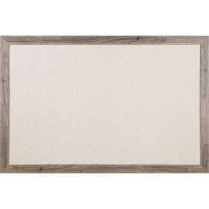 U Brands Linen Bulletin Board, 35" X 23" , Rustic Wood Frame 4891U00-01 UBR4891U0001