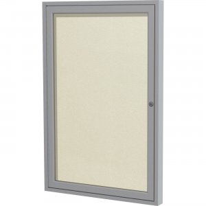 Ghent 1 Door Enclosed Vinyl Bulletin Board with Satin Frame PA13630VX185 GHEPA13630VX185