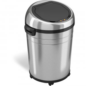 HLS Commercial XL Round Stainless Sensor Trash Can HLS18RC HLCHLS18RC
