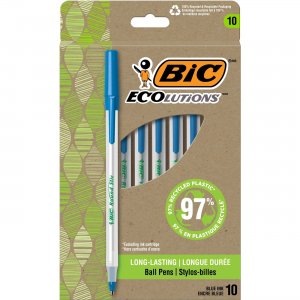 BIC Ecolutions Round Stic Ball Point Pen GSME10BE BICGSME10BE