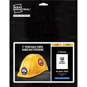 Avery Printable Hard Hat/Helmet Vinyl Stickers 61536 AVE61536