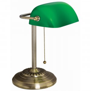 Victory Light Banker's Brass Desk Lamp 9B101AB VLU9B101AB