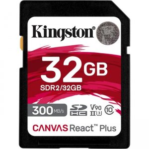 Kingston Canvas React Plus 32GB SDHC Card SDR2/32GB SDR2
