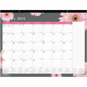 Brownline Monthly Floral Desk Pad C193105 REDC193105