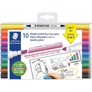 Staedtler Double-ended Dry Erase Pens 3010TB10A6 STD3010TB10A6