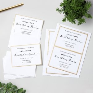 Avery Invitation Cards with Metallic Gold Borders 3325 AVE3325