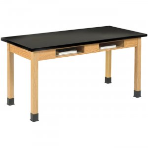 Diversified Spaces PerpetuLab Wooden Leg Science Table with Plain Apron C7152BK30N DVWC7152BK30N C7152