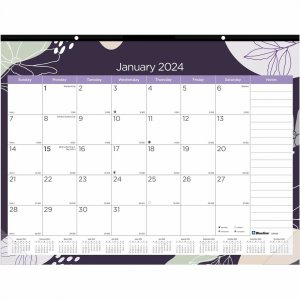 Blueline Abstract Floral Monthly Desk Pad C194128 REDC194128