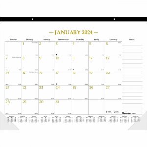 Blueline Classic Gold Monthly Desk Pad Calendar C199003 REDC199003