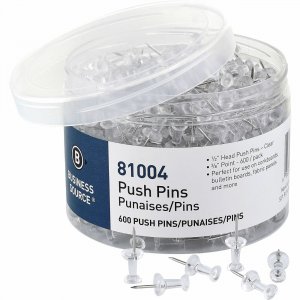 Business Source 1/2" Head Pushpins 81004 BSN81004