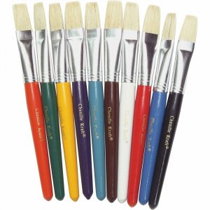 Pacon Color Coded Flat Stubby Brushes P5184 PACP5184