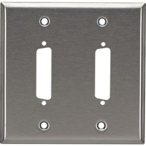 Black Box Wallplate - Stainless Steel, DB25, Double-Gang, 2-Port WP030