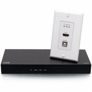 C2G HDMI HDBaseT + USB-B to A and RS232 over Cat Extender Single Gang Wall Plate Transmitter to Box Receiver