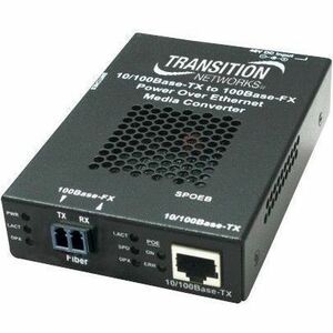 Transition Networks Stand-alone Fast Ethernet PoE Media Converter SPOEB1039-105-BR SPOEB1039-105