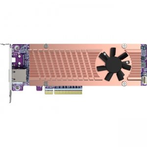 QNAP Dual M.2 2280 PCIe Gen4 NVMe SSD & Single-port 10GbE Expansion Card QM2-2P410G1T