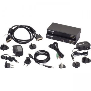 Black Box KVM Extender Fiber - SH DVI-D USB 2.0 Serial Audio Local Video KVXLCF-100-R2