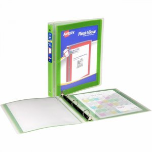 Avery Flexi-View 3 Ring Binder, 1 Inch Round Rings, 1 Chartreuse Green Binder 17608 AVE17608