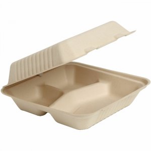 BluTable 39 oz 3-Compartment Portable Clamshell Containers MFHC93C RMLMFHC93C
