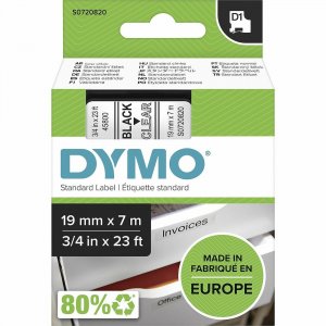 DYMO D1 45800 Tape 19mm x 7m Black on Clear S0720820 DYMS0720820