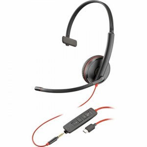 Poly Blackwire Monaural Headset +Carry Case TAA (Bulk Qty.50) 8M3X8AA#ABA C3215