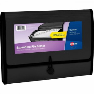 Avery Expanding File Folder, 13-Pocket, Black 73553 AVE73553