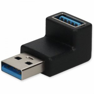 AddOn USB-A 3.0 Male Right Angle To USB-A 3.0 Female Black Adapter USB3RT2USB3F