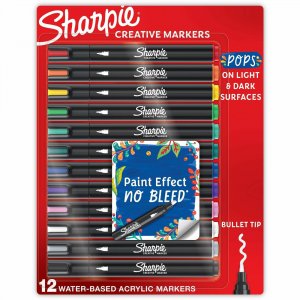 Sharpie Creative Markers, Water-Based Acrylic Markers, Bullet Tip 2196905 SAN2196905