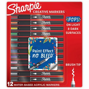 Sharpie Creative Markers, Water-Based Acrylic Markers, Brush Tip 2196907 SAN2196907