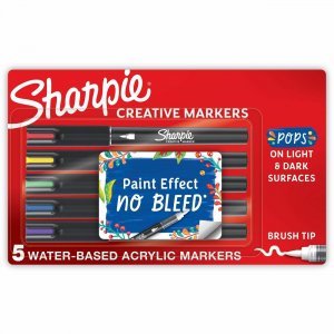 Sharpie Creative Markers, Water-Based Acrylic Markers, Brush Tip 2196904 SAN2196904