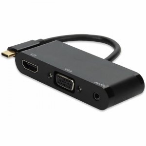 AddOn USB 3.1 (C) Male to HDMI Female, VGA Female, USB 2.0 (A) Female Black Adapter USBC2HDMIVGAUSBAUD-AO