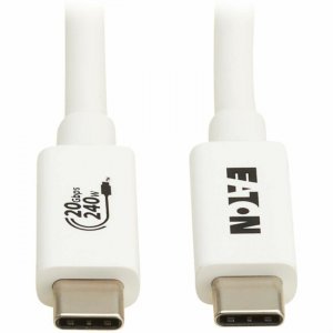 Tripp Lite by Eaton USB4 20Gbps Cable (M/M) - USB-C, 4K 60 Hz, 240W PD Charging, White, 2 m