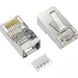 Axiom RJ45 Cat.6 Shielded Plug w/Inserter, Solid/Stranded Wire, 50 Micron, 100-Pack RJ45C6SSI100-AX