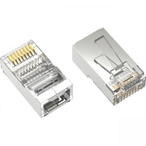 Axiom RJ45 Cat.5e Shielded Plug, Solid/Stranded Wire, 50 Micron, 100-Pack RJ45C5SS100-AX