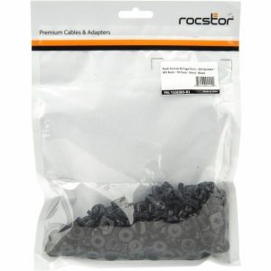 Rocstor Rack Screws & Cage Nuts - M5 Screws - M5 Nuts - 50 Pack - Black Y10E083-B1