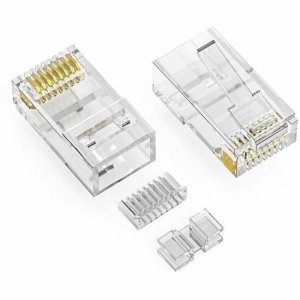 Axiom RJ45 CAT6A UTP Plug, 3pc Type, Solid/Stranded Wire, 50 Micron, 100-pack RJ45C6AUS3100-AX