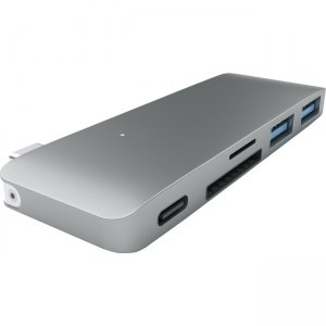 Satechi Type-C Pass Through USB Hub with USB-C Charging Port (Space Grey) ST-TCUPM